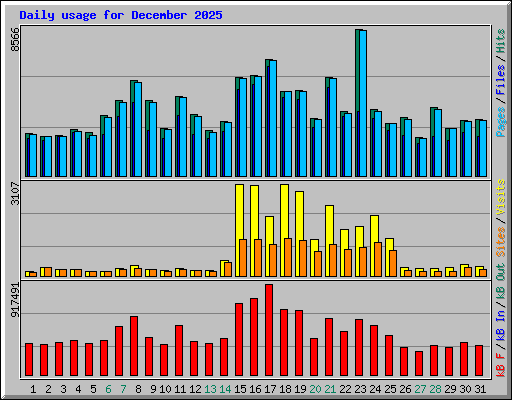 Daily usage for December 2025