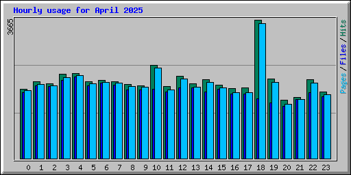Hourly usage for April 2025