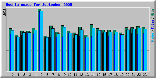 Hourly usage for September 2025